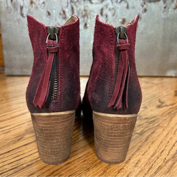 BP. | Trott Distressed Burgundy Suede Booties Size 8.5 - Picture 6 of 13
